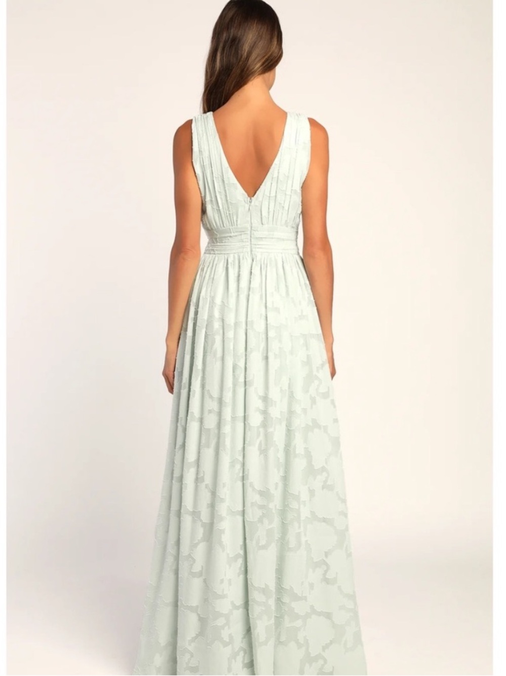 NWT LULUS Sweet Sophistication Sage Green Burnout Floral Maxi Dress - Picture 2 of 7